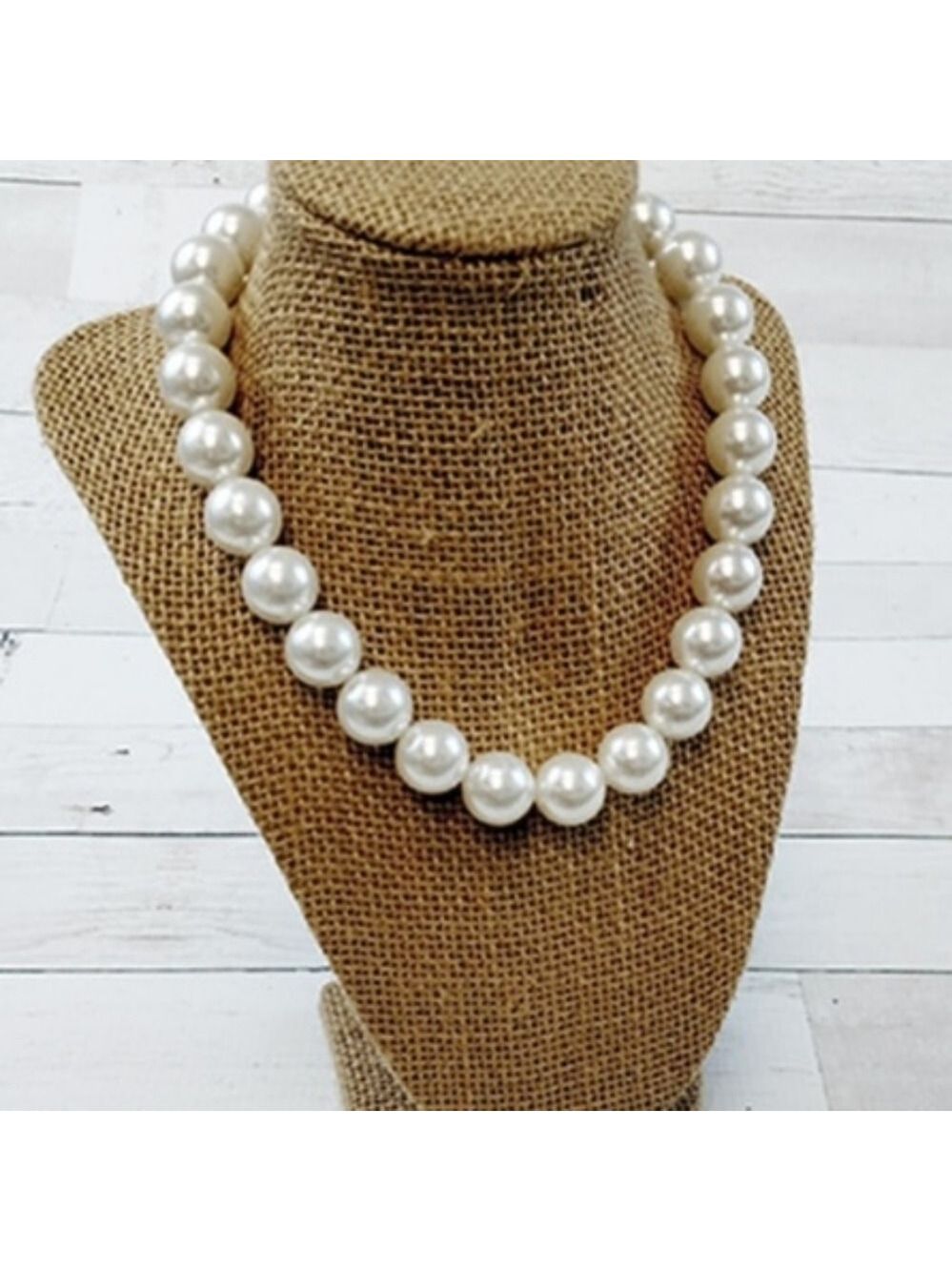 12mm Large White Glass Pearl choker necklace Tahitian South Sea 🆕